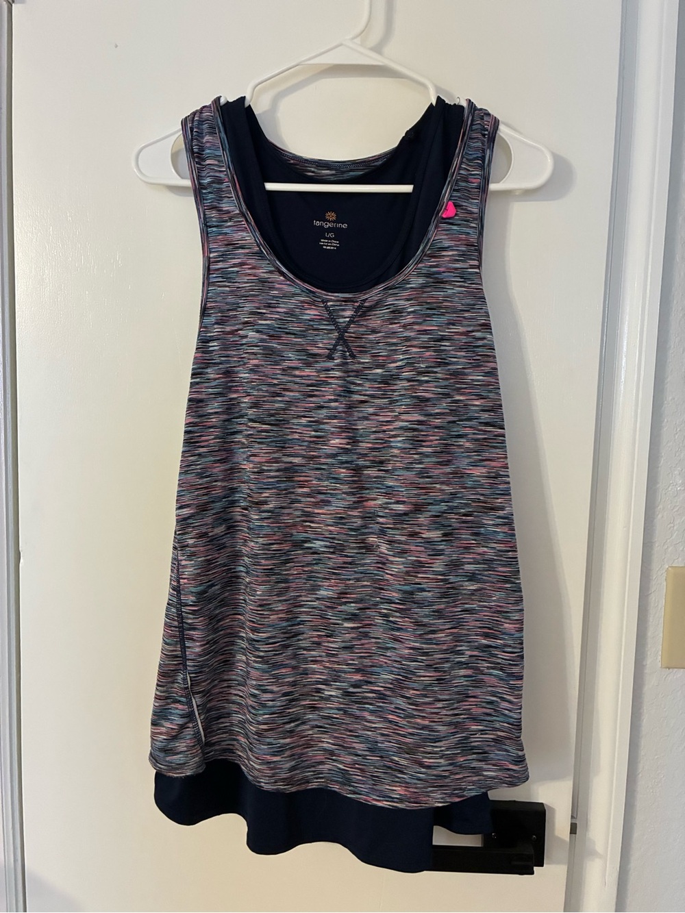Tangerine Multicolor Space-Dye Racerback 2-piece Tank Top